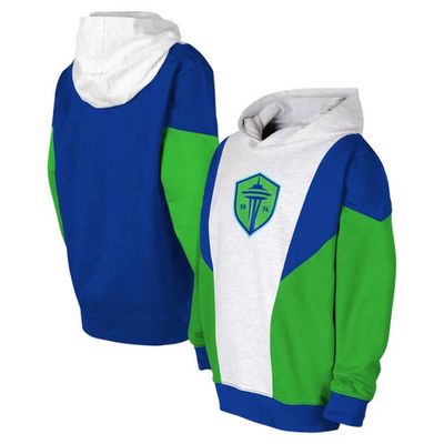 Outerstuff Youth Ash/Blue Seattle Sounders FC Champion League Fleece Pullover Hoodie