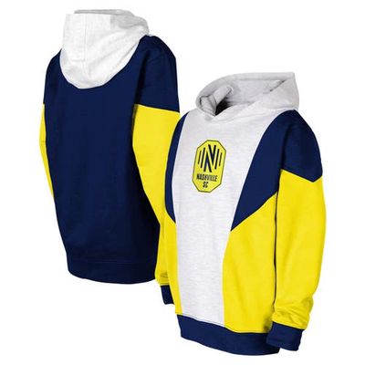 Outerstuff Youth Ash/Navy Nashville SC Champion League Fleece Pullover Hoodie