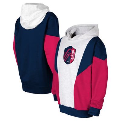 Outerstuff Youth Ash/Navy St. Louis City SC Champion League Fleece Pullover Hoodie
