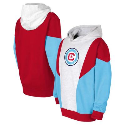 Outerstuff Youth Ash/Red Chicago Fire Champion League Fleece Pullover Hoodie