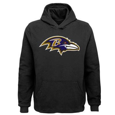 Outerstuff Youth Black Baltimore Ravens Team Logo Pullover Hoodie
