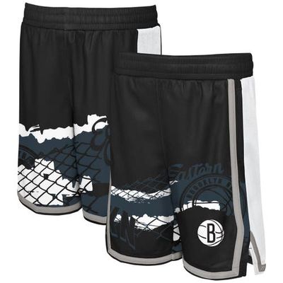 Outerstuff Youth Black Brooklyn Nets Fade Away Shorts