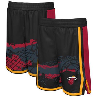 Outerstuff Youth Black Miami Heat Fade Away Shorts