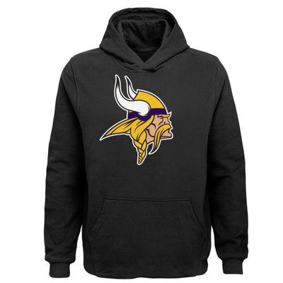Outerstuff Youth Black Minnesota Vikings Team Logo Pullover Hoodie