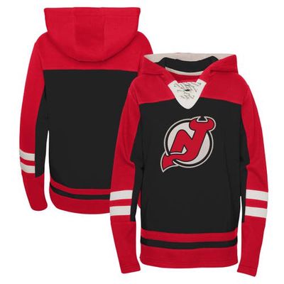 Outerstuff Youth Black New Jersey Devils Ageless Revisited Lace-Up V-Neck Pullover Hoodie