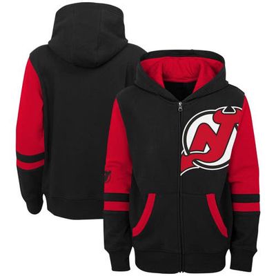Outerstuff Youth Black New Jersey Devils Face Off Color Block Full-Zip Hoodie
