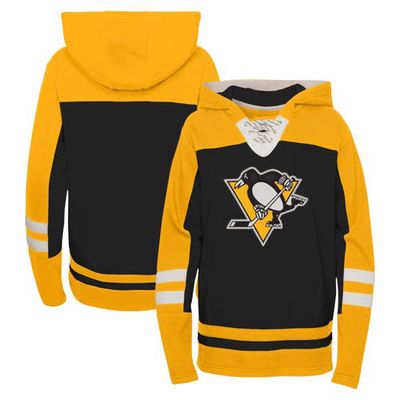 Outerstuff Youth Black Pittsburgh Penguins Ageless Revisited Lace-Up V-Neck Pullover Hoodie