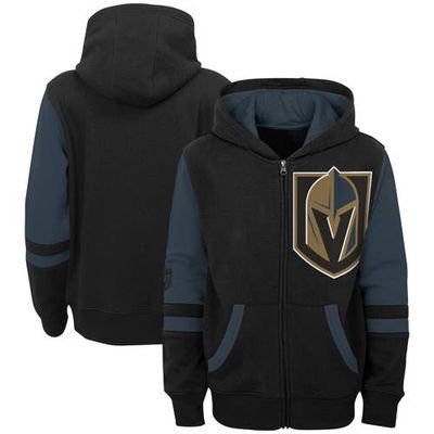 Outerstuff Youth Black Vegas Golden Knights Face Off Color Block Full-Zip Hoodie