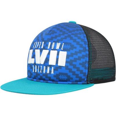 Outerstuff Youth Blue/Aqua Super Bowl LVII Foam Front Trucker Snapback Hat