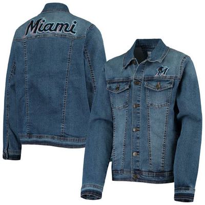 Outerstuff Youth Blue Miami Marlins Saved by Denim Tri-Blend Button-Up Jacket