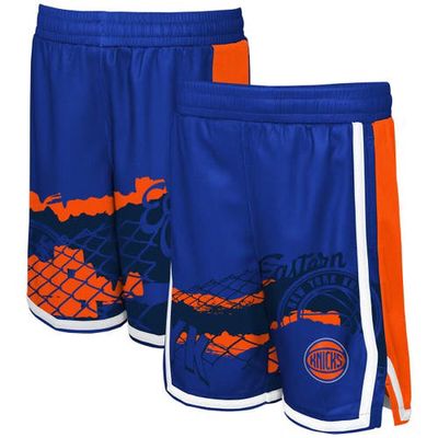 Outerstuff Youth Blue New York Knicks Fade Away Shorts