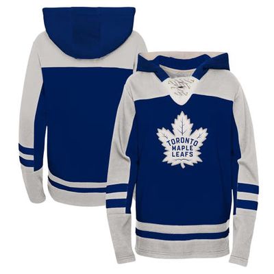 Outerstuff Youth Blue Toronto Maple Leafs Ageless Revisited Lace-Up V-Neck Pullover Hoodie