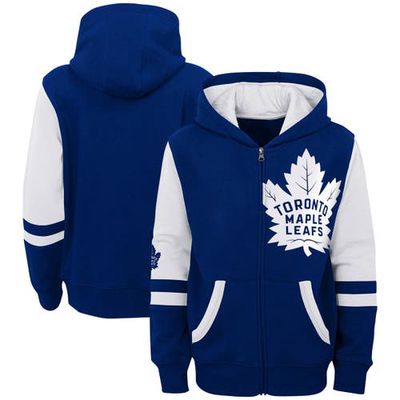 Outerstuff Youth Blue Toronto Maple Leafs Face Off Color Block Full-Zip Hoodie