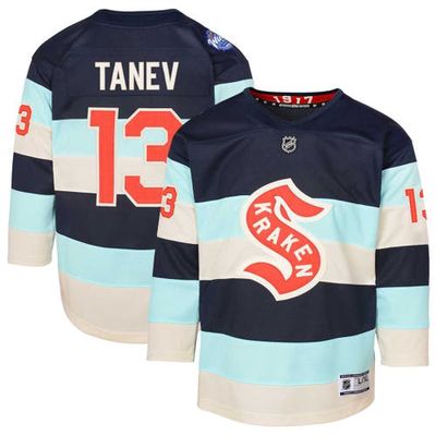 Outerstuff Youth Brandon Tanev Deep Sea Blue Seattle Kraken 2024 NHL Winter Classic Premier Player Jersey in Navy