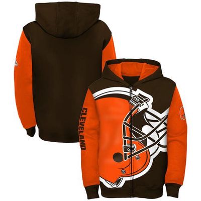 Outerstuff Youth Brown/Orange Cleveland Browns Poster Board Full-Zip Hoodie