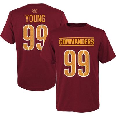 Outerstuff Youth Chase Young Burgundy Washington Commanders Mainliner Player Name & Number T-Shirt