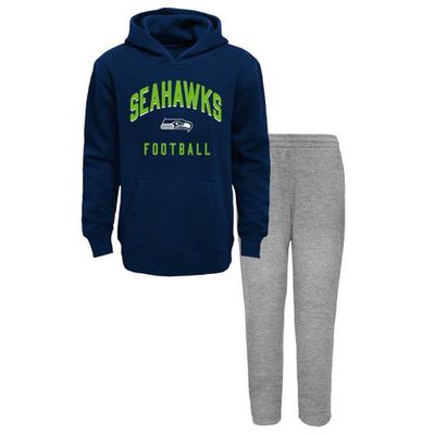 Outerstuff Youth College Navy/Heather Gray Seattle Seahawks Play by Play Pullover Hoodie & Pants Set