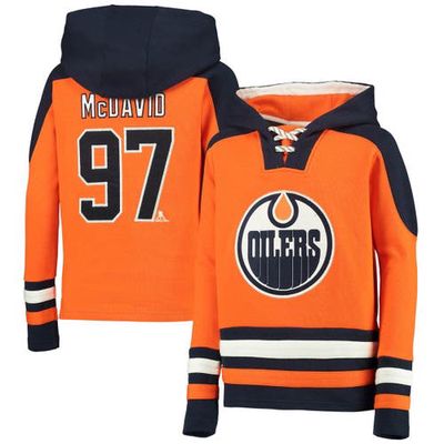 Outerstuff Youth Connor McDavid Orange Edmonton Oilers Ageless Must-Have V-Neck Name & Number Pullover Hoodie