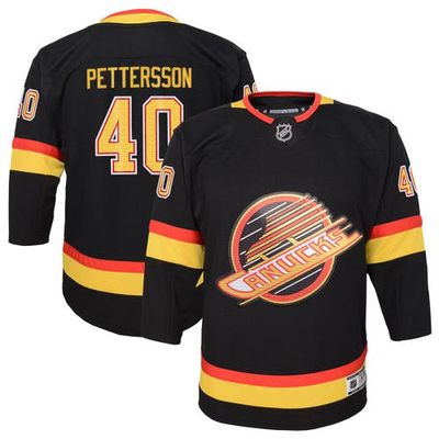 Outerstuff Youth Elias Pettersson Black Vancouver Canucks 2019/20 Flying Skate Premier Player Jersey