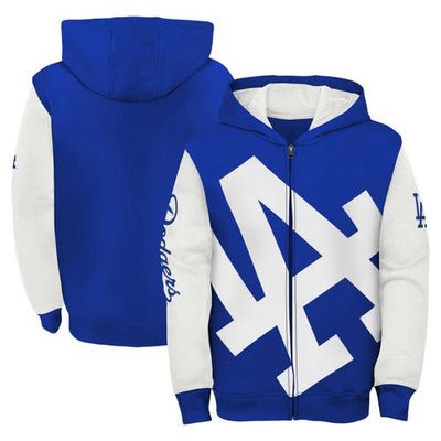 Outerstuff Youth Fanatics Branded Royal/White Los Angeles Dodgers Postcard Full-Zip Hoodie Jacket