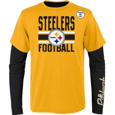 Outerstuff Youth Gold/Black Pittsburgh Steelers Fan Fave T-Shirt Combo Set