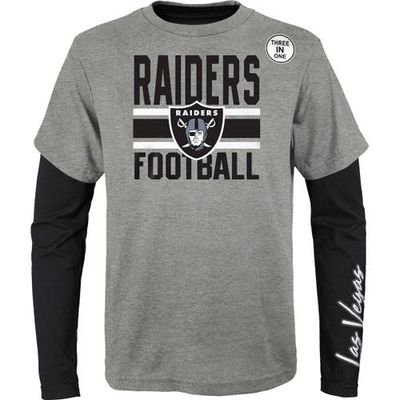 Outerstuff Youth Gray/Black Las Vegas Raiders Fan Fave T-Shirt Combo Set