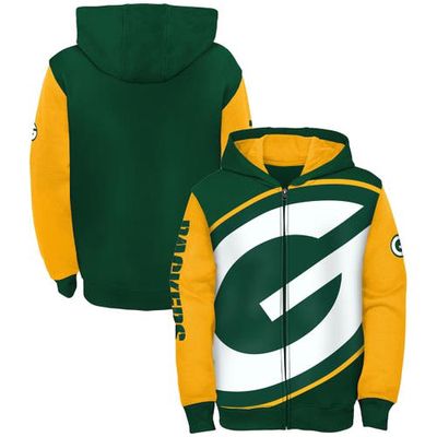 Outerstuff Youth Green/Gold Green Bay Packers Poster Board Full-Zip Hoodie