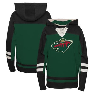 Outerstuff Youth Green Minnesota Wild Ageless Revisited Lace-Up V-Neck Pullover Hoodie