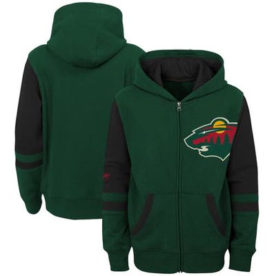 Outerstuff Youth Green Minnesota Wild Face Off Color Block Full-Zip Hoodie