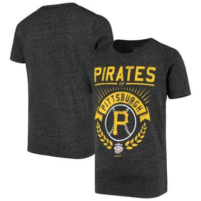 Outerstuff Youth Heathered Black Pittsburgh Pirates Opening Ceremony Tri-Blend T-Shirt in Heather Black
