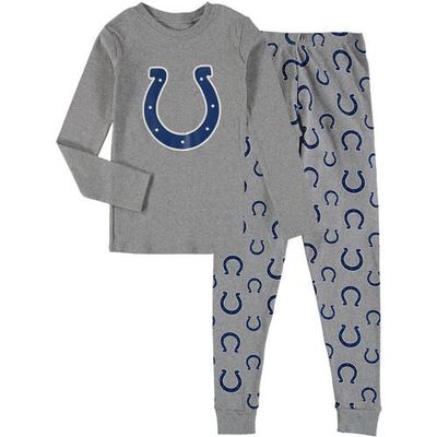 Outerstuff Youth Heathered Gray Indianapolis Colts Long Sleeve T-Shirt & Pants Sleep Set
