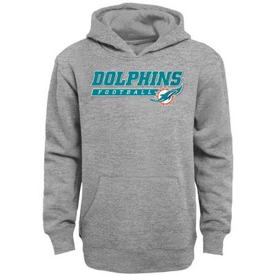 Outerstuff Youth Heathered Gray Miami Dolphins Take the Lead Pullover Hoodie in Heather Gray