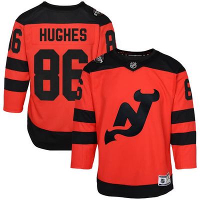 Outerstuff Youth Jack Hughes Red New Jersey Devils 2024 NHL Stadium Series Premier Player Jersey