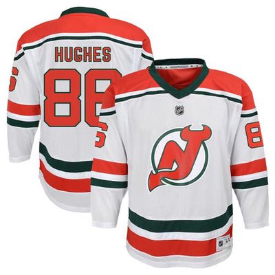 Outerstuff Youth Jack Hughes White New Jersey Devils 2022/23 Heritage Replica Jersey