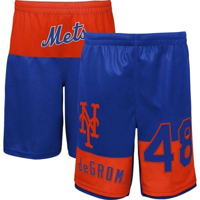 Outerstuff Youth Jacob deGrom Royal New York Mets Pandemonium Name & Number Shorts