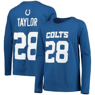 Outerstuff Youth Jonathan Taylor Royal Indianapolis Colts Mainliner Player Name & Number Long Sleeve T-Shirt