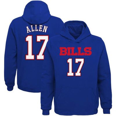 Outerstuff Youth Josh Allen Royal Buffalo Bills Mainliner Player Name & Number Pullover Hoodie