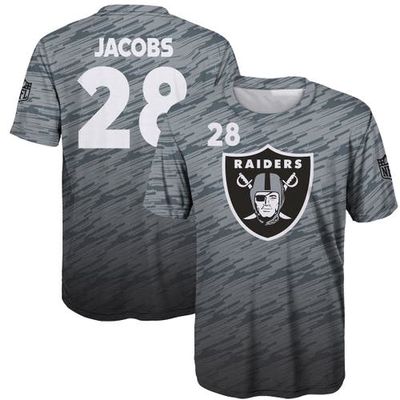 Outerstuff Youth Josh Jacobs Silver Las Vegas Raiders Propulsion Name & Number T-Shirt