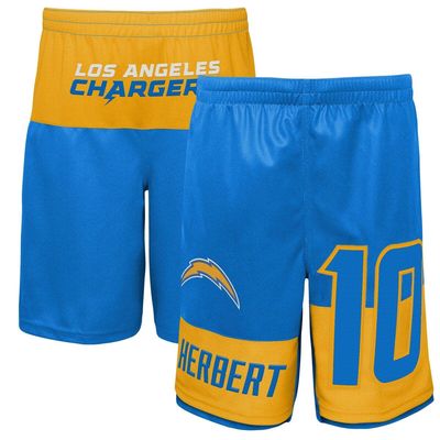 Outerstuff Youth Justin Herbert Powder Blue Los Angeles Chargers Name & Number Player Shorts