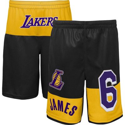 Outerstuff Youth LeBron James Black Los Angeles Lakers Pandemonium Name & Number Shorts