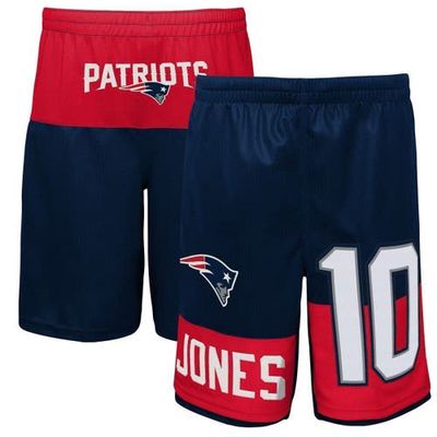 Outerstuff Youth Mac Jones Navy New England Patriots Name & Number Player Shorts