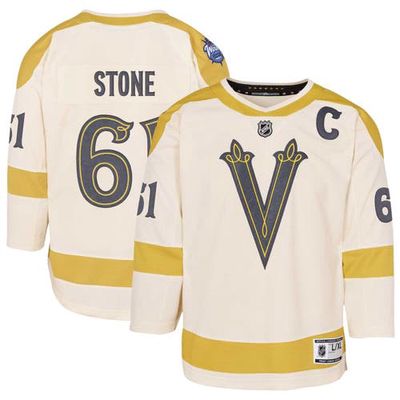 Outerstuff Youth Mark Stone Cream Vegas Golden Knights 2024 NHL Winter Classic Premier Player Jersey