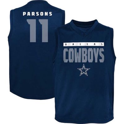 Outerstuff Youth Micah Parsons Navy Dallas Cowboys Fast Track Player Name & Number Tank Top