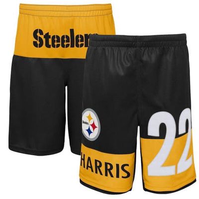 Outerstuff Youth Najee Harris Black Pittsburgh Steelers Name & Number Player Shorts