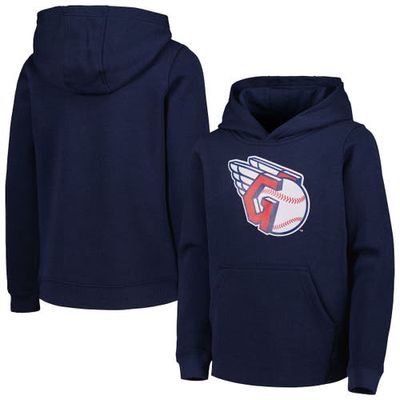 Outerstuff Youth Navy Cleveland Guardians Team Primary Logo Pullover Hoodie