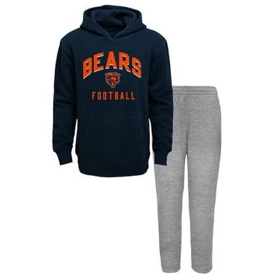 Outerstuff Youth Navy/Heather Gray Chicago Bears Play by Play Pullover Hoodie & Pants Set