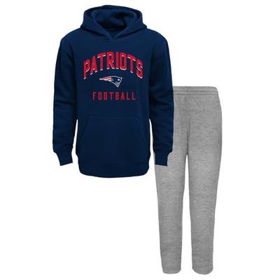 Outerstuff Youth Navy/Heather Gray New England Patriots Play by Play Pullover Hoodie & Pants Set