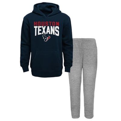Outerstuff Youth Navy/Heathered Gray Houston Texans Fan Flare Pullover Hoodie & Pants Set