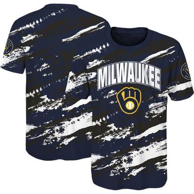 Outerstuff Youth Navy Milwaukee Brewers Stealing Home T-Shirt