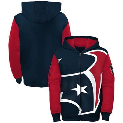 Outerstuff Youth Navy/Red Houston Texans Poster Board Full-Zip Hoodie
